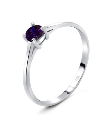 4mm Amethyst CZ Silver Ring CSR-150-4